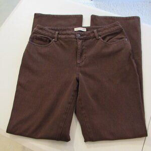 Coldwater Creek Brown Knit Denim Boot Cut Pants Size 8